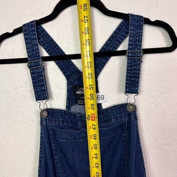 Jordage Overall Womens Size Large Dark Blue Soft Drawaist Chambray Lightweight - Picture 11 of 16